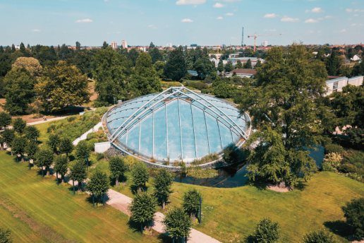 Luftaufnahme des SEA Life in Hannover - Blick auf Dachkuppel