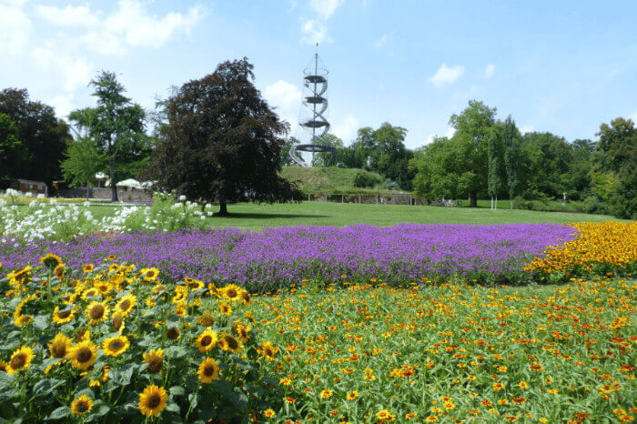 Killesberg Stuttgart mit Blick auf Killesbergturm